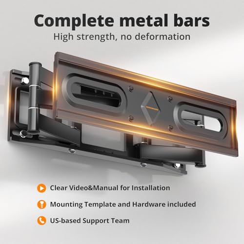 IWORKBOARD Full Motion Swivel Tilt TV Wall Mount Bracket for 65 55 50 TVs